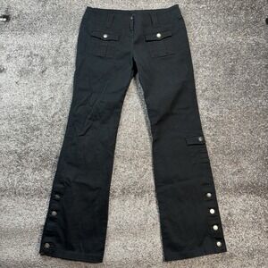 Vintage 90s Y2K Hot Topic Serious Cargo Pants Size 11 Black Rave Punk Emo Goth